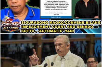 SIGURADONG MAGKO-CONVENE BILANG IMPEACHMENT COURT ANG SENADO – – SOTTO . ‘AUTOMATIC’ YAN!